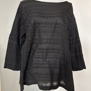 Missoni Women’s Signature Knit Sweater Black Knit Shirt - Medium